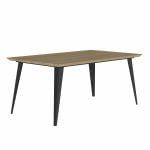 Design table made to order with a wooden top and metal legs