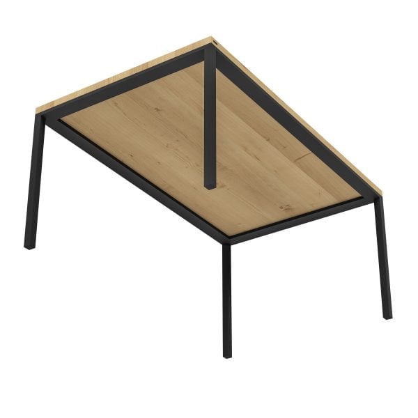 Skandynawski stół z metalowymi nogami w kolorze czarnym